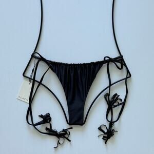 Acacia Swimwear Taylor Bikini Bottom - Licorice - Minimal Coverage - Large - NWT